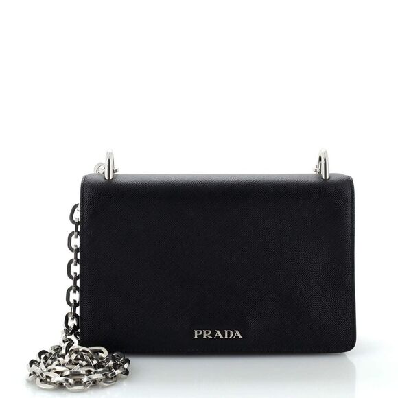 Prada Bags Prada Chain Flap Crossbody Bag Saffiano And Soft Calf